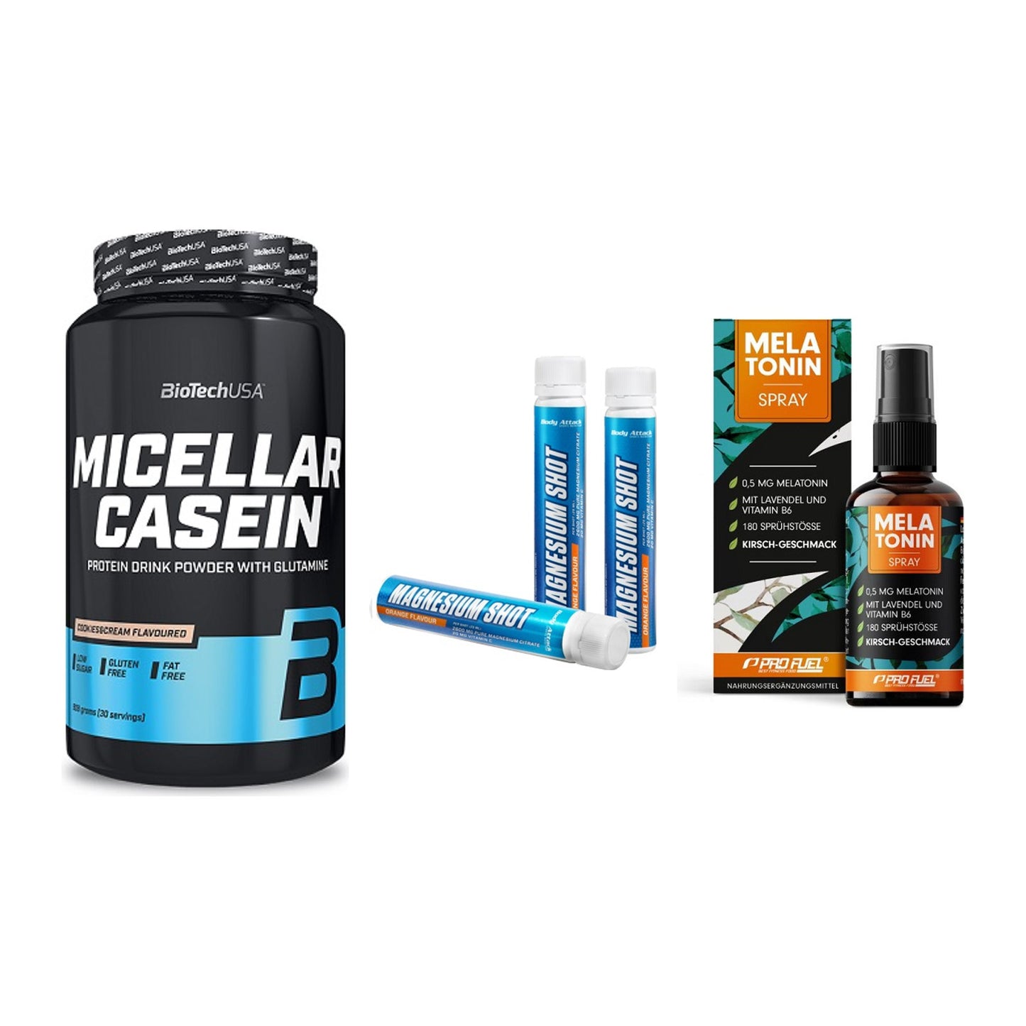 Schlaf & Erholung: BioTech Micella + Body Attack + ProFuel Melaton – alle enthaltenen Artikel