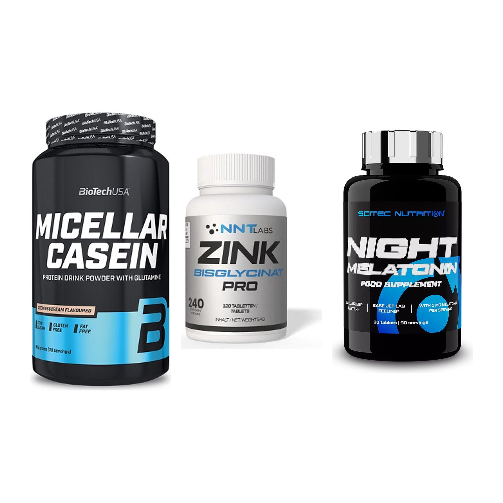 Schlaf & Erholung: BioTech Micella + NNT Zink 50mg + Scitec Night – alle enthaltenen Artikel