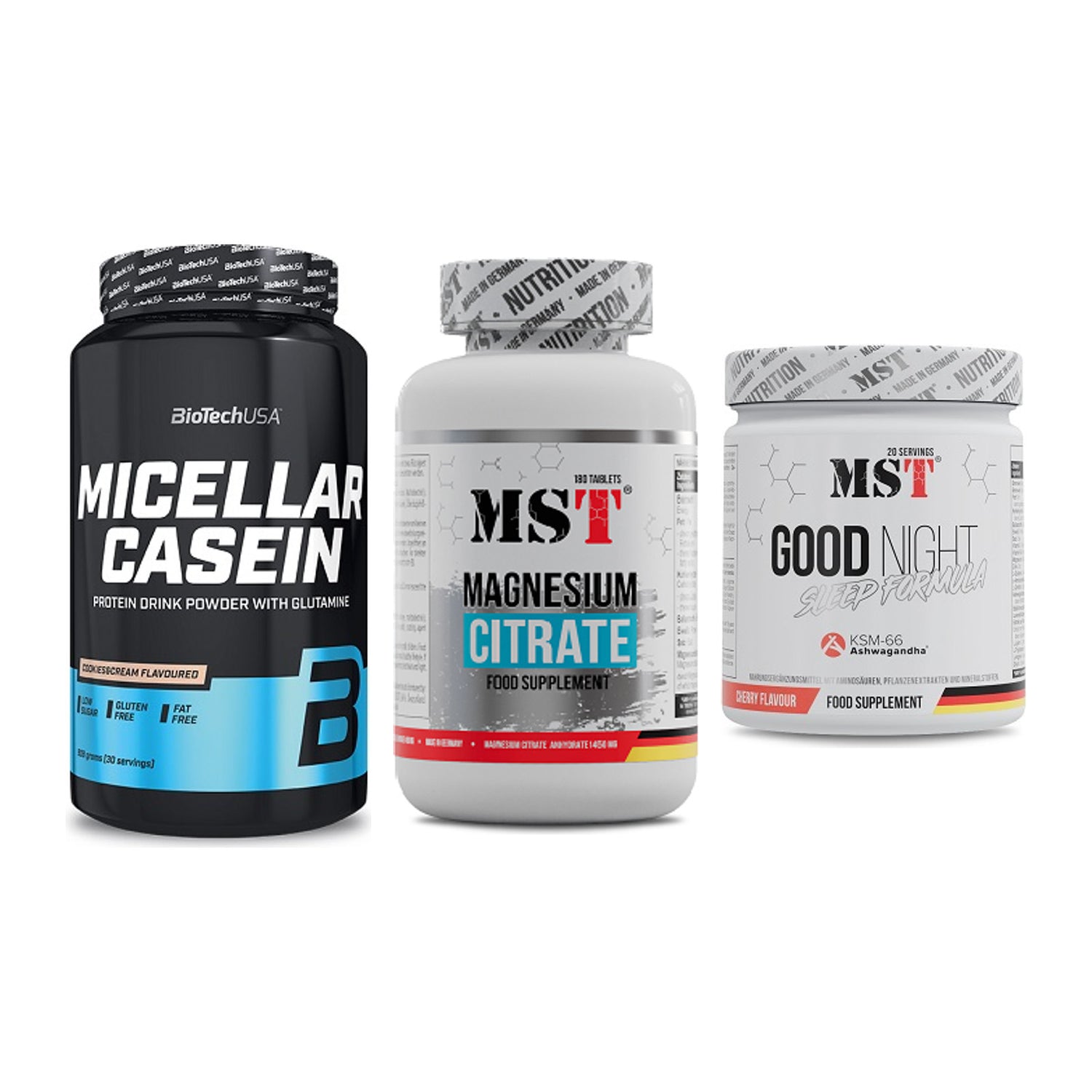 Schlaf & Erholung: BioTech Micella + MST Magnesium + MST Good Night – alle enthaltenen Artikel