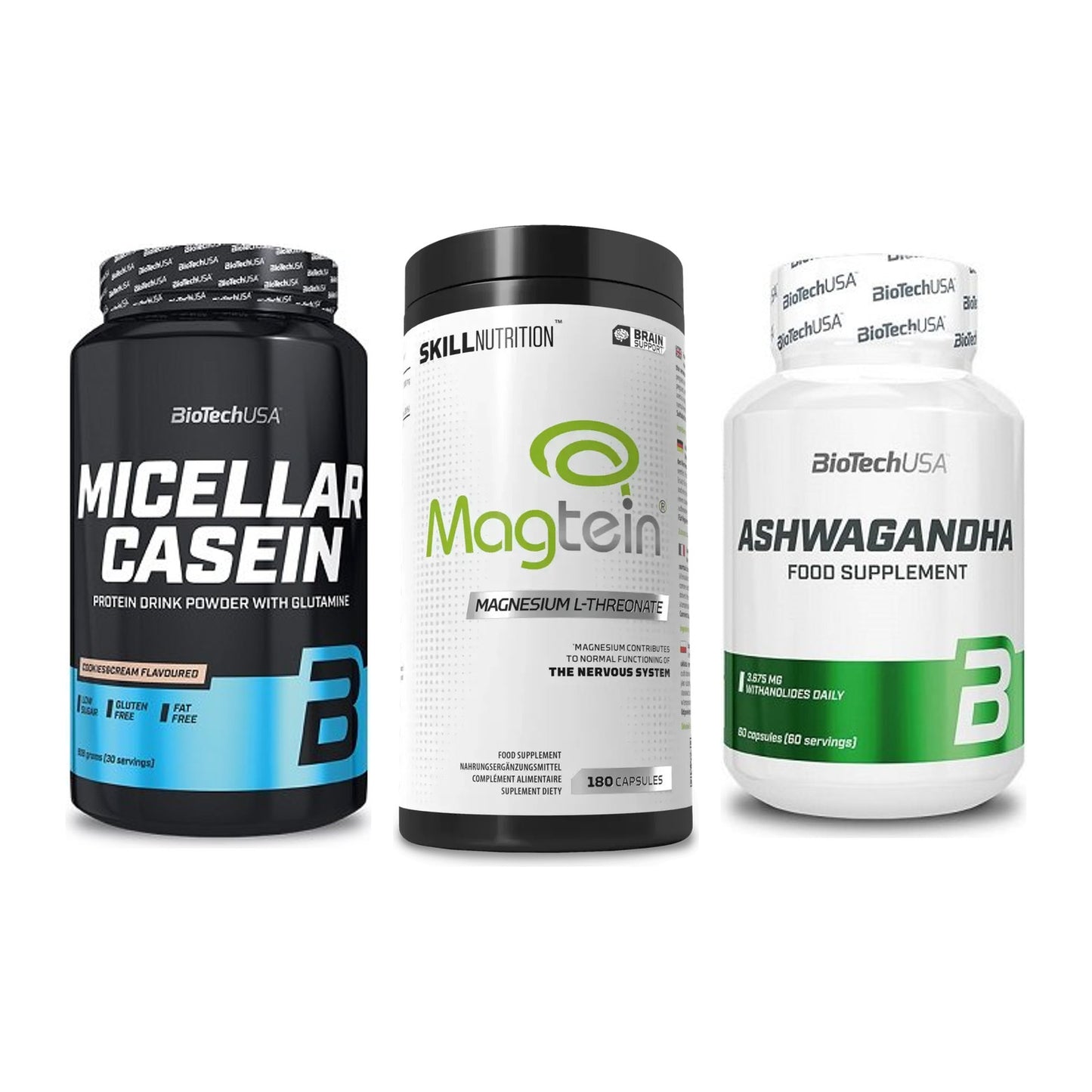Schlaf & Erholung: BioTech Micella + Skill Nutrition + BioTech Ashwaga – alle enthaltenen Artikel