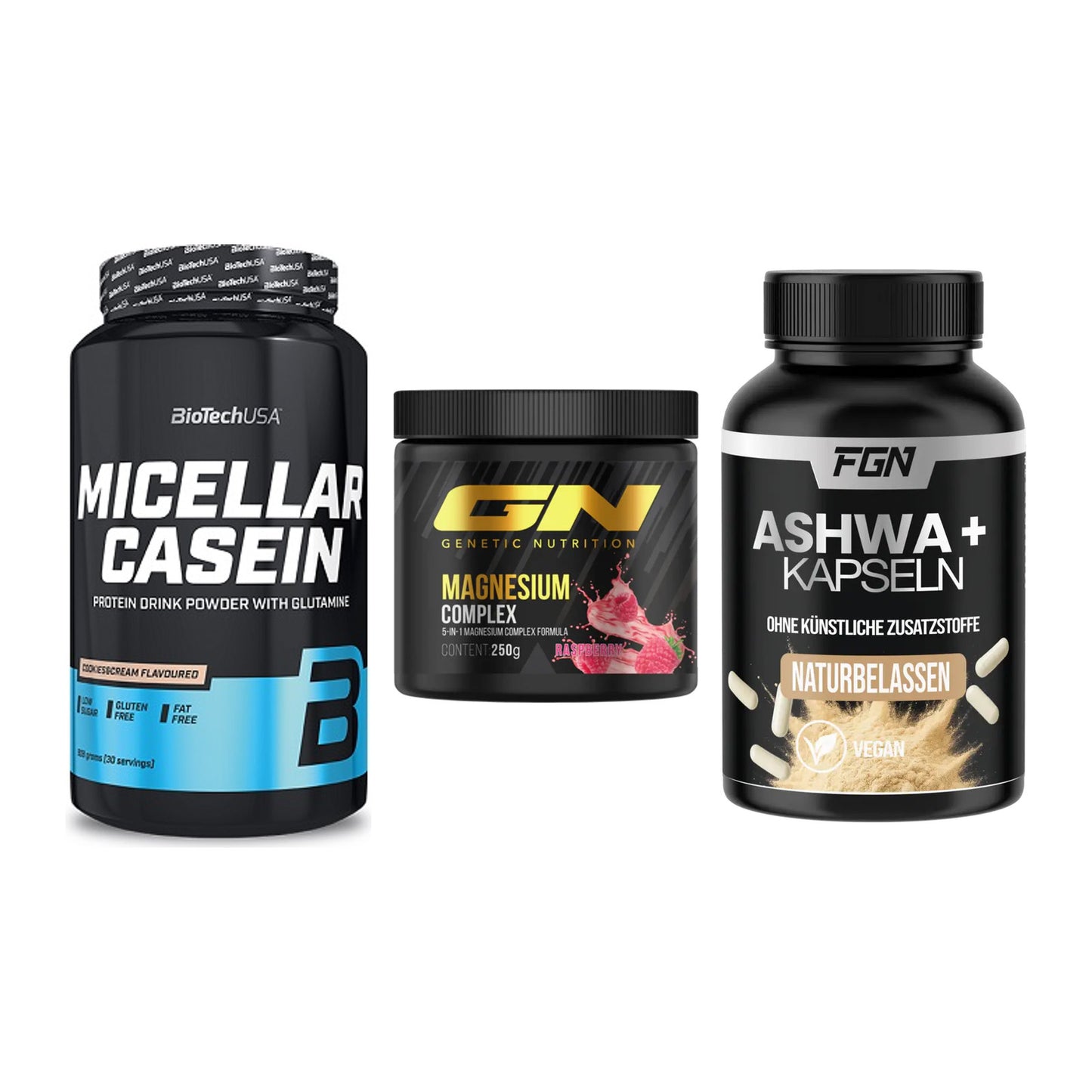 Schlaf & Erholung: BioTech Micella + GN Magnesium + FGN Ashwagandha – alle enthaltenen Artikel