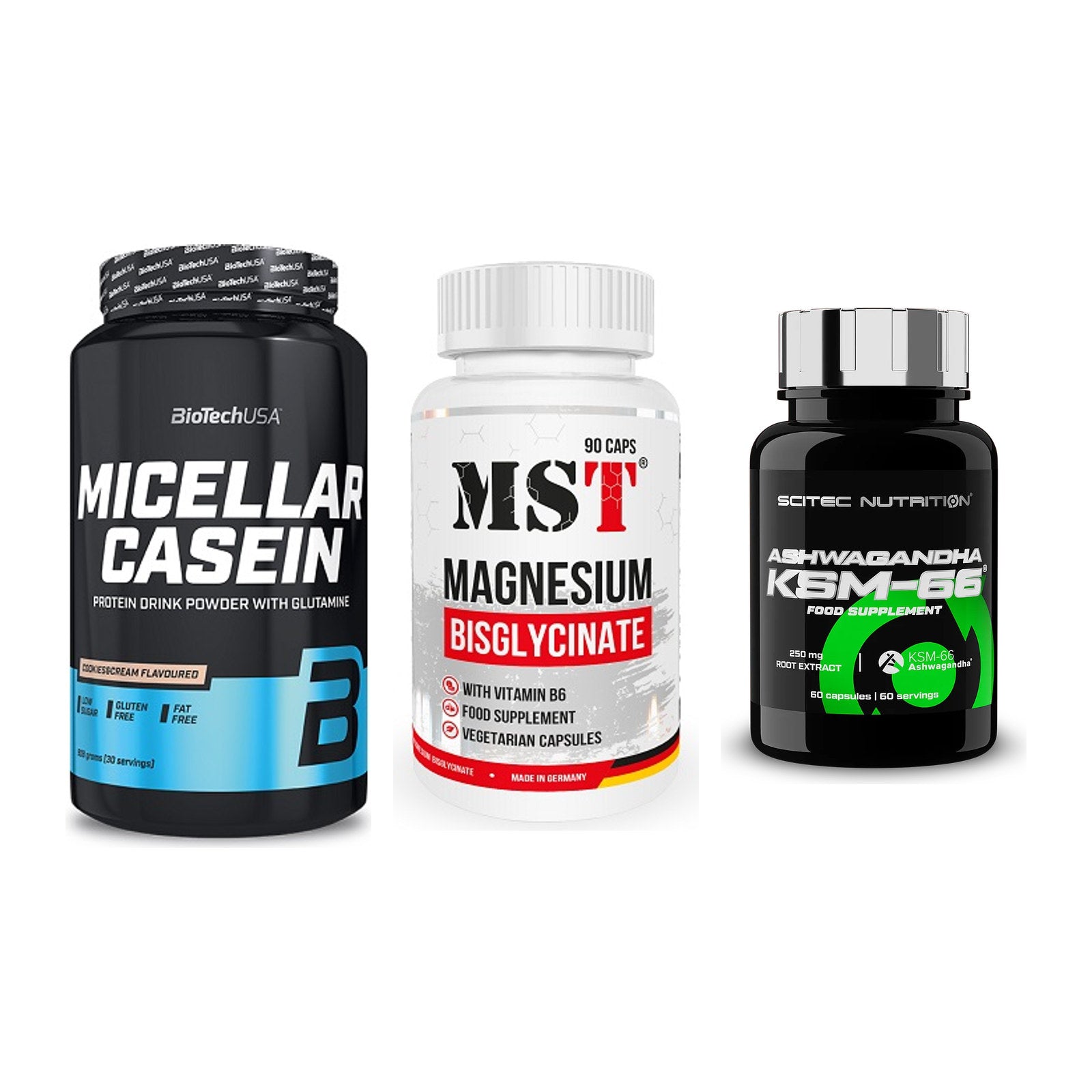 Schlaf & Erholung: BioTech Micella + MST Magnesium + Scitec KSM-66 – alle enthaltenen Artikel