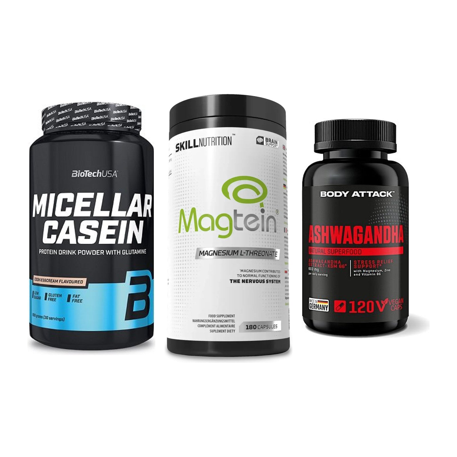 Schlaf & Erholung: BioTech Micella + Skill Nutrition + Body Attack – alle enthaltenen Artikel