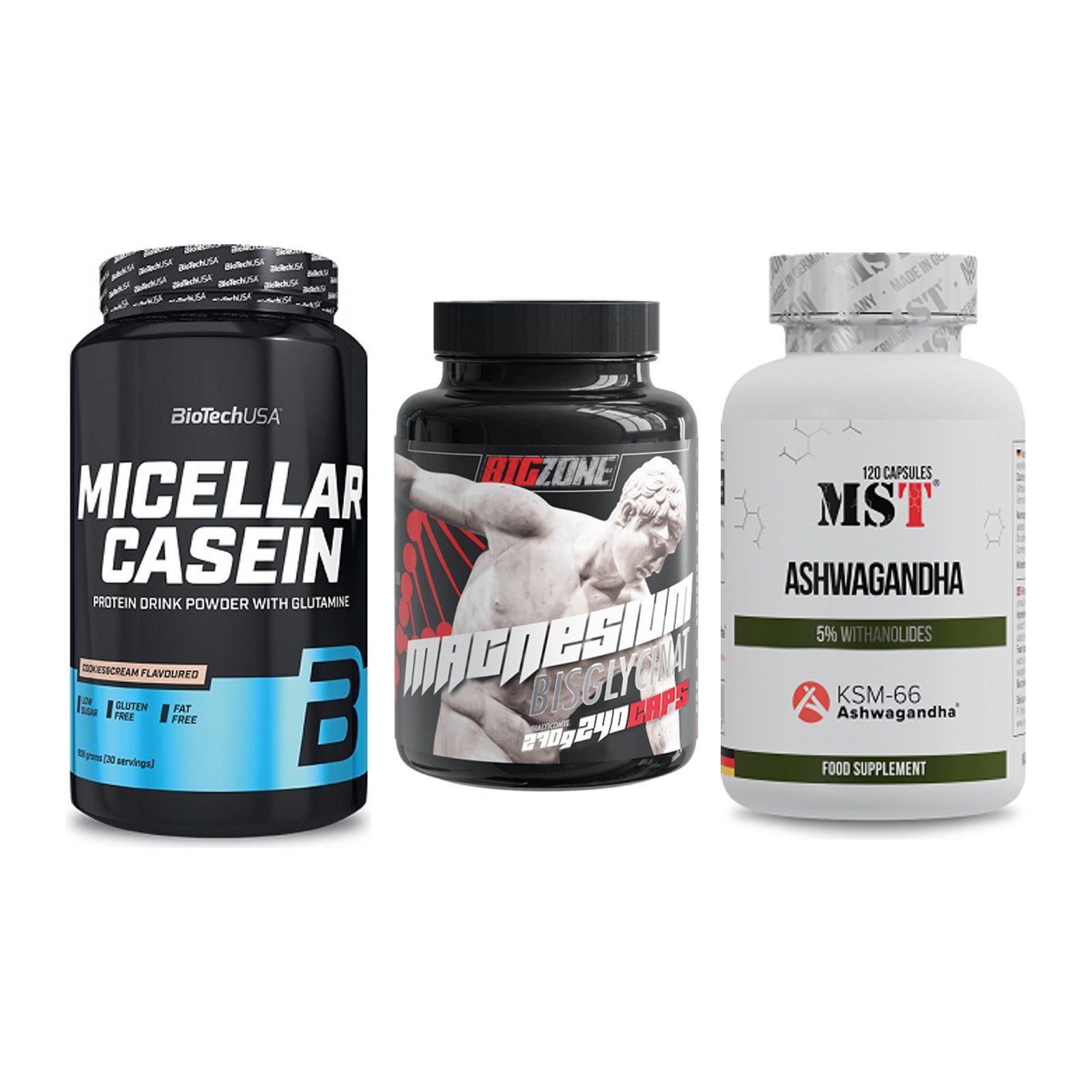 Schlaf & Erholung: BioTech Micella + Big Zone + MST Ashwagandha – alle enthaltenen Artikel