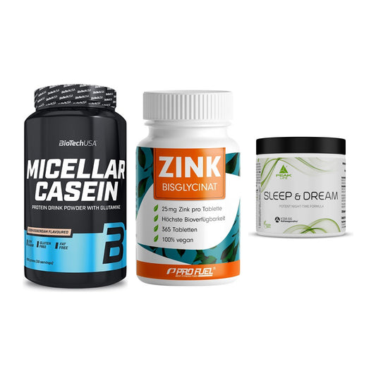 Schlaf & Erholung: BioTech Micella + ProFuel Zink + Peak Sleep – alle enthaltenen Artikel