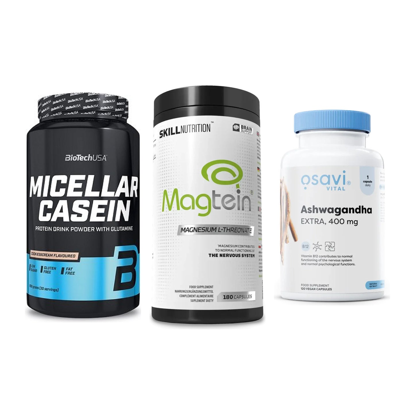 Schlaf & Erholung: BioTech Micella + Skill Nutrition + Osavi Ashwagand – alle enthaltenen Artikel