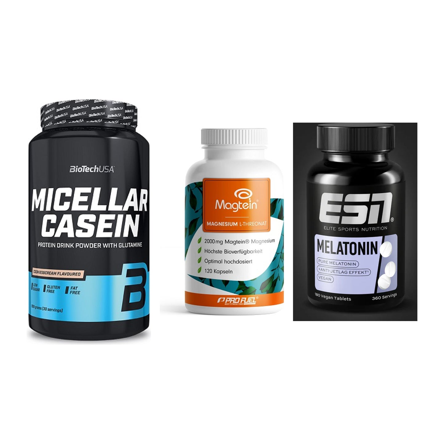 Schlaf & Erholung: BioTech Micella + ProFuel Magnesi + ESN Melatonin – alle enthaltenen Artikel