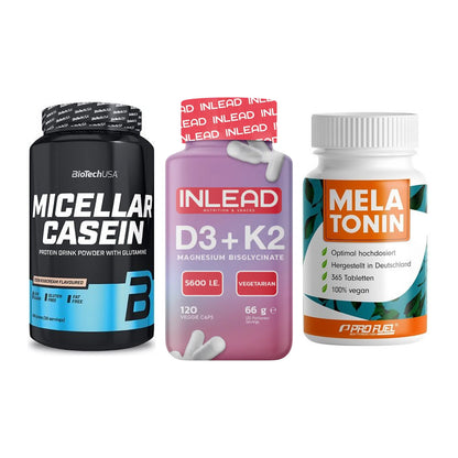 Schlaf & Erholung: BioTech Micella + INLEAD Vitamin + ProFuel Melaton – alle enthaltenen Artikel