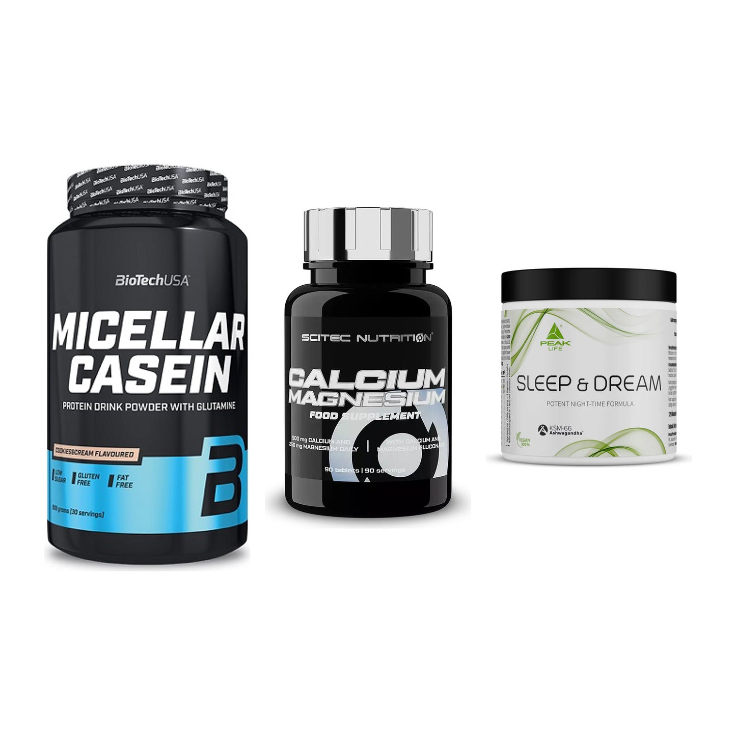 Schlaf & Erholung: BioTech Micella + Scitec Calcium + Peak Sleep – alle enthaltenen Artikel