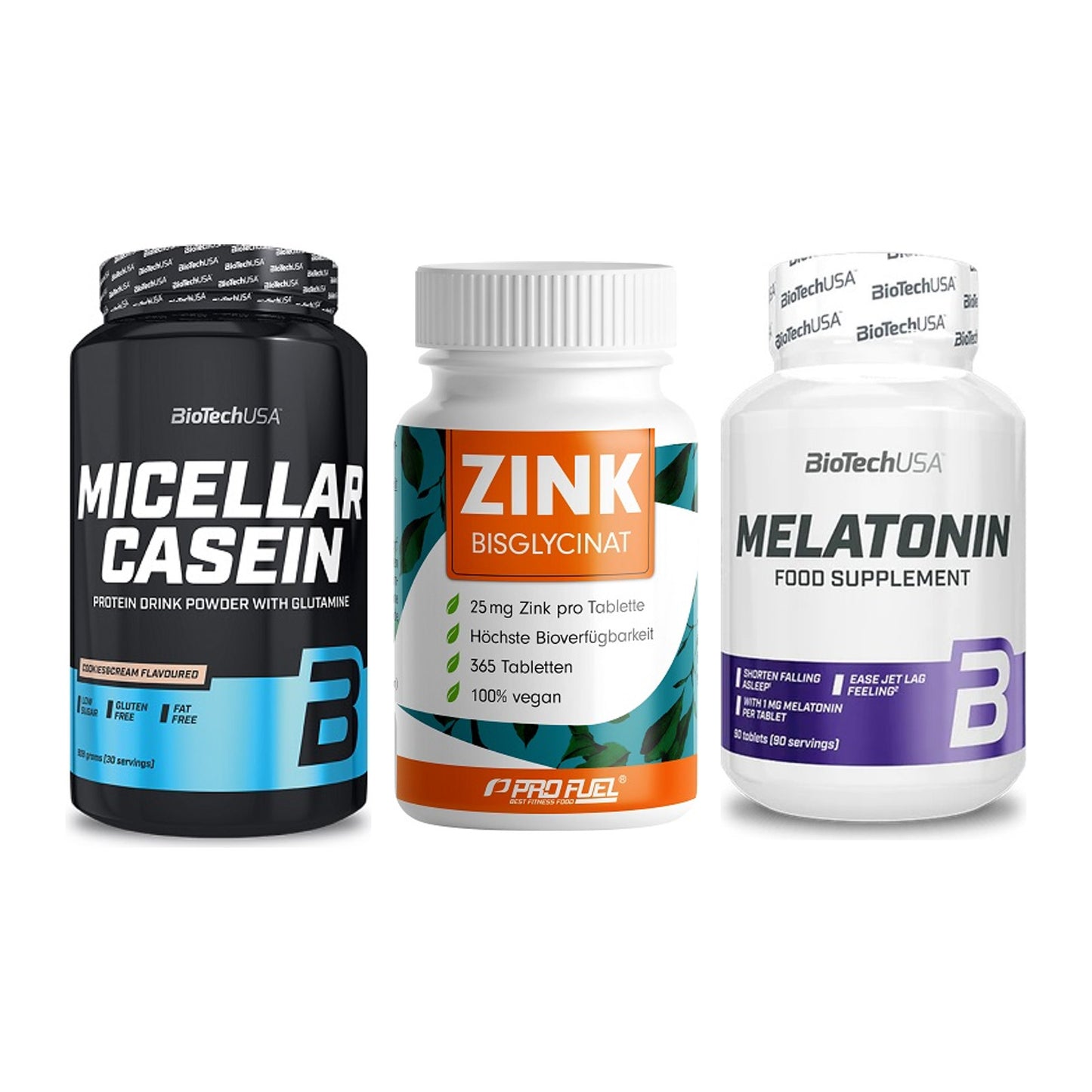 Schlaf & Erholung: BioTech Micella + ProFuel Zink + BioTech Melaton – alle enthaltenen Artikel