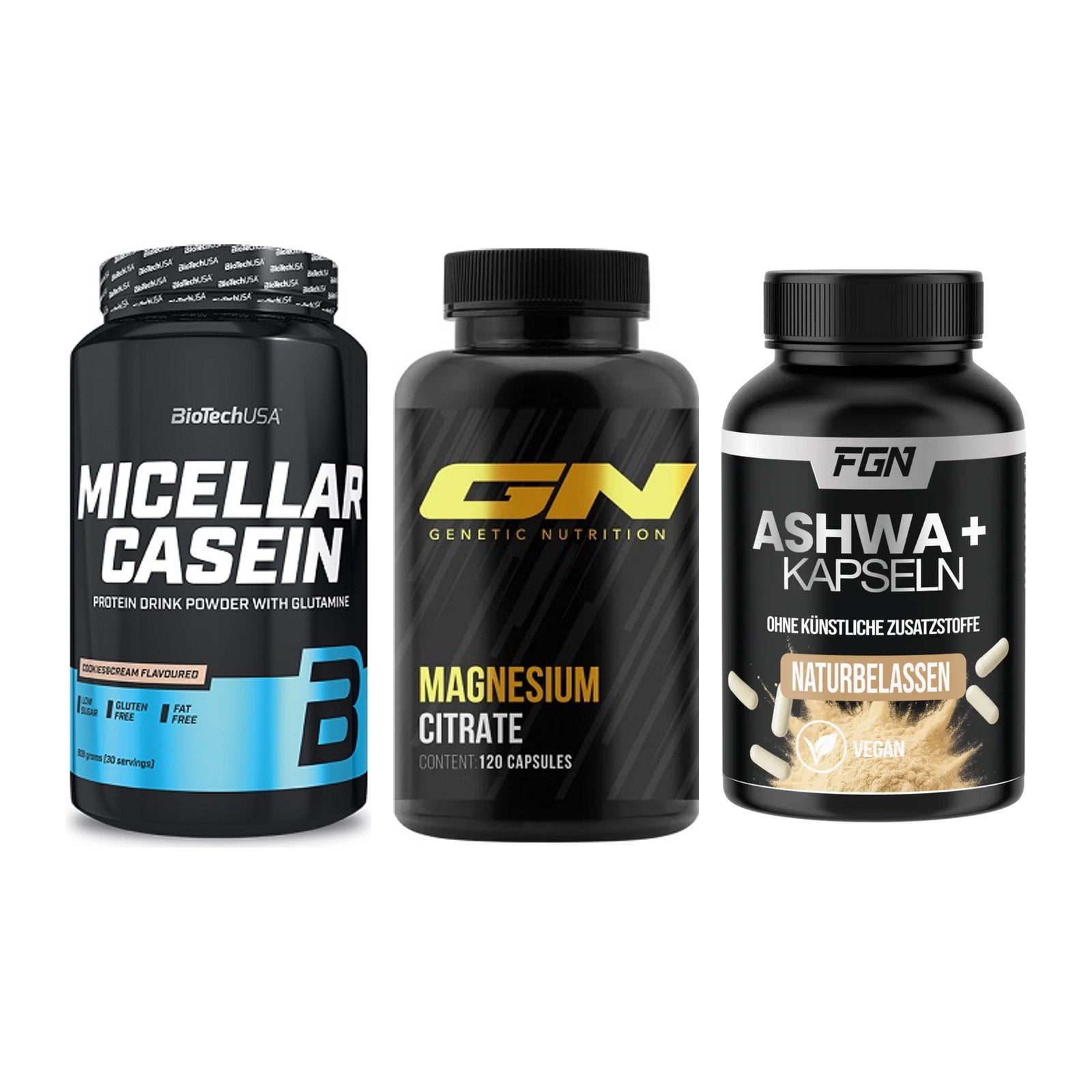 Schlaf & Erholung: BioTech Micella + GN Magnesium + FGN Ashwagandha – alle enthaltenen Artikel