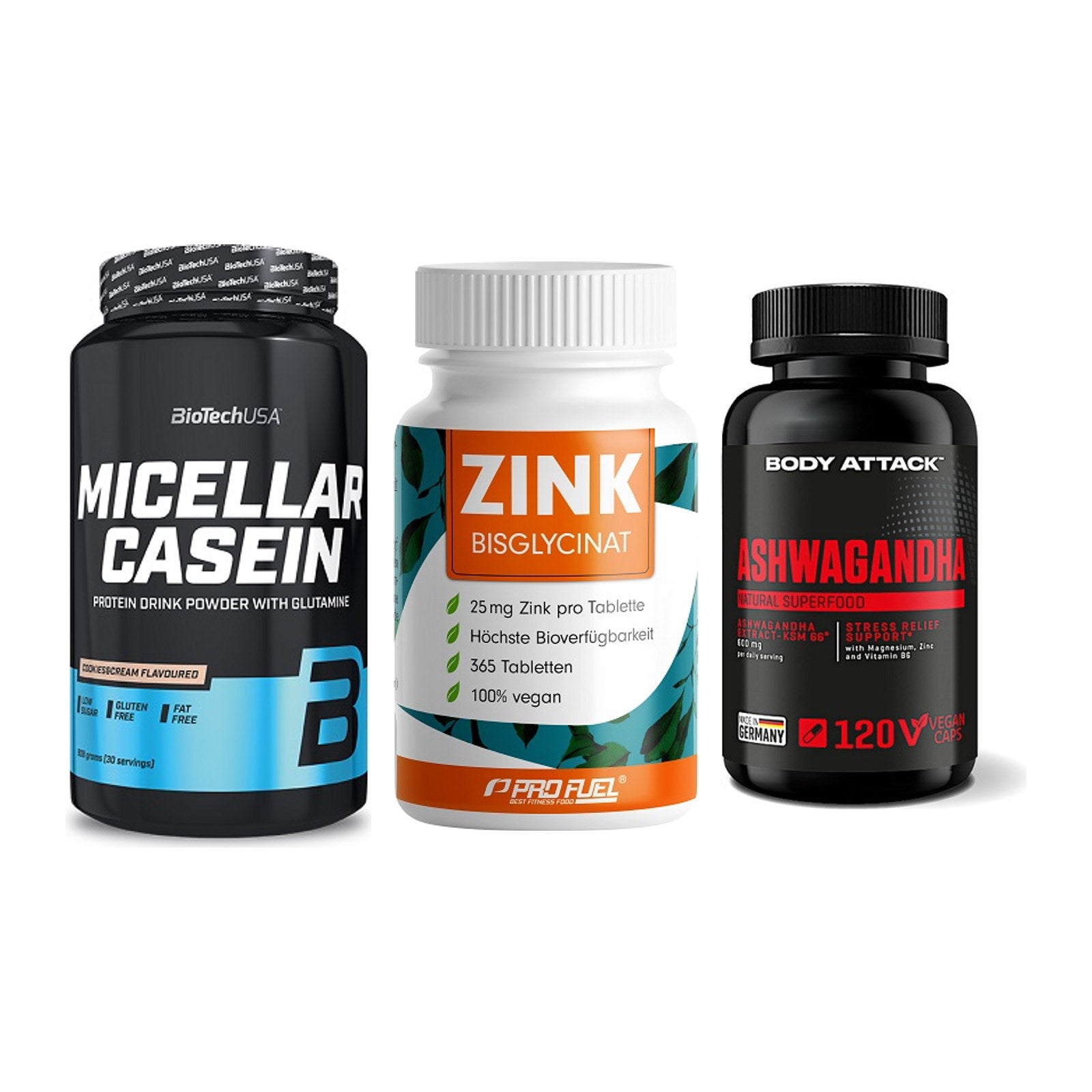 Schlaf & Erholung: BioTech Micella + ProFuel Zink + Body Attack – alle enthaltenen Artikel
