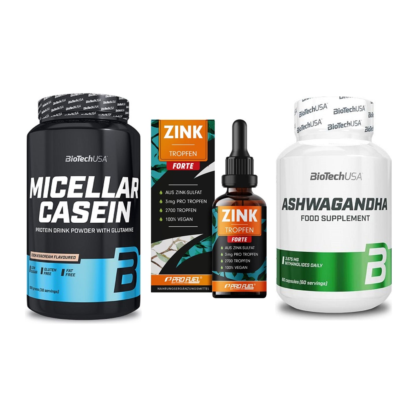 Schlaf & Erholung: BioTech Micella + ProFuel Zink + BioTech Ashwaga – alle enthaltenen Artikel