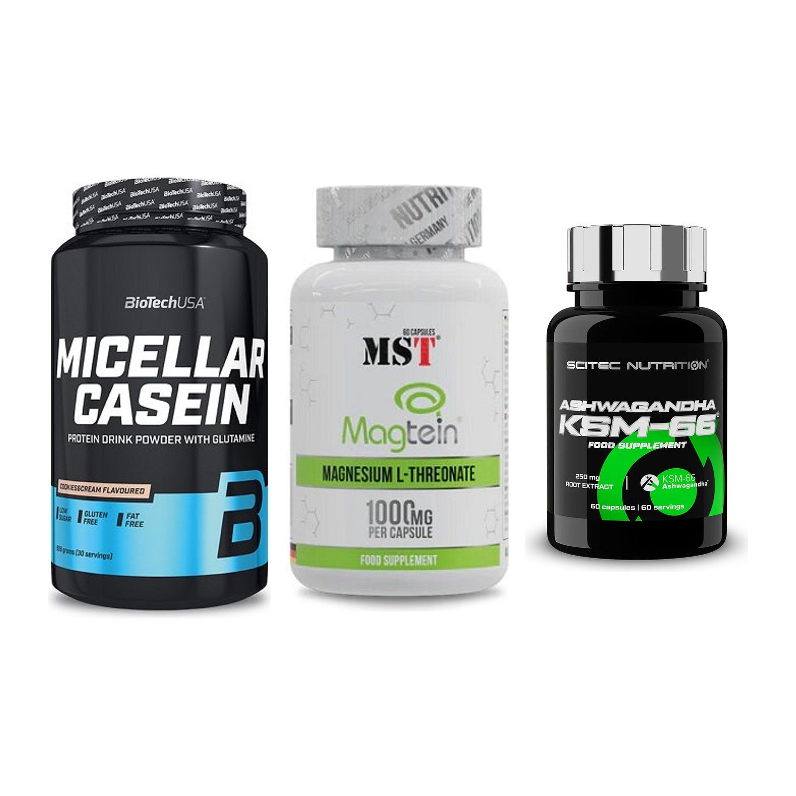 Schlaf & Erholung: BioTech Micella + MST Magnesium + Scitec KSM-66 – alle enthaltenen Artikel