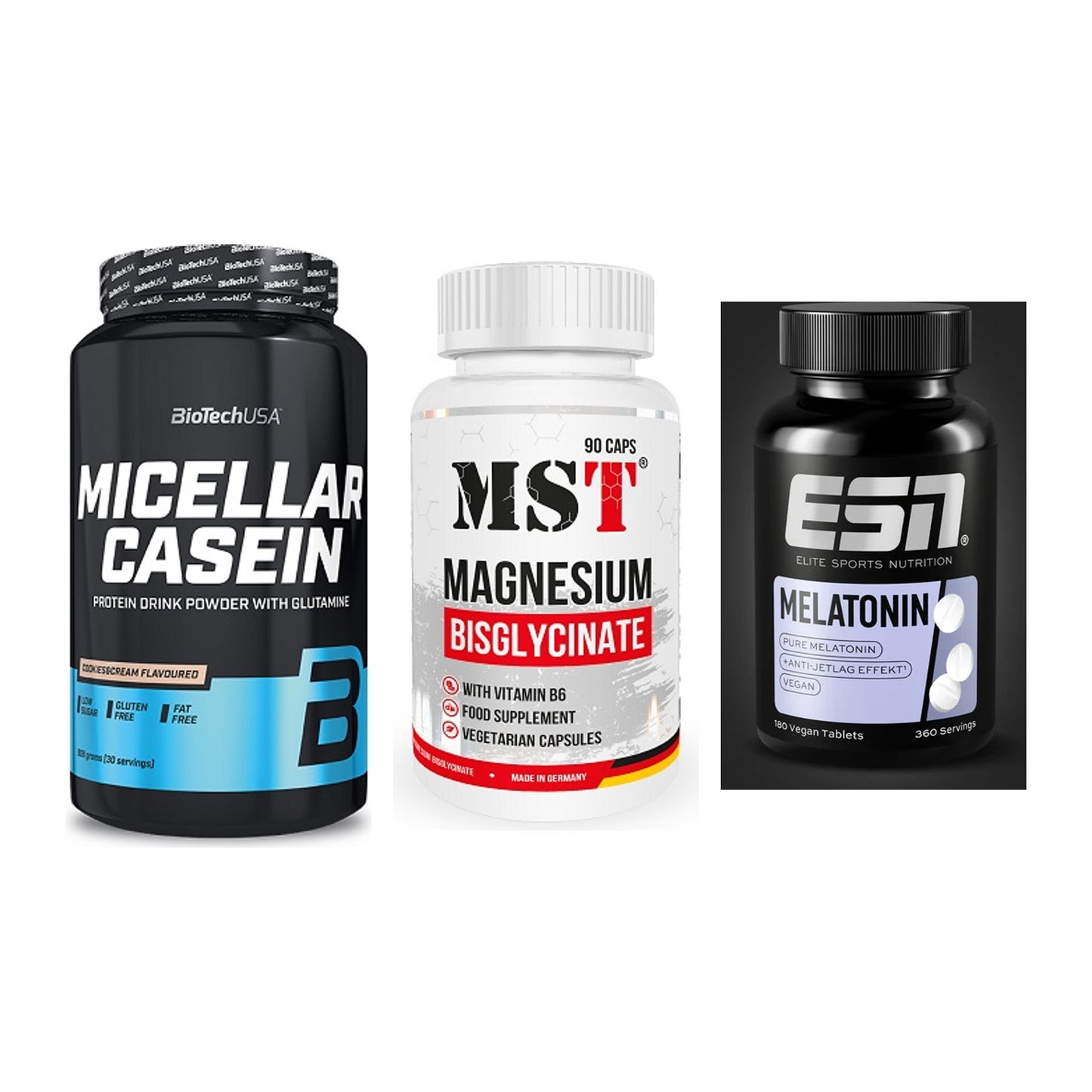 Schlaf & Erholung: BioTech Micella + MST Magnesium + ESN Melatonin – alle enthaltenen Artikel