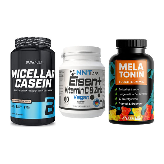 Schlaf & Erholung: BioTech Micella + NNT Eisen + ProFuel Melaton – alle enthaltenen Artikel