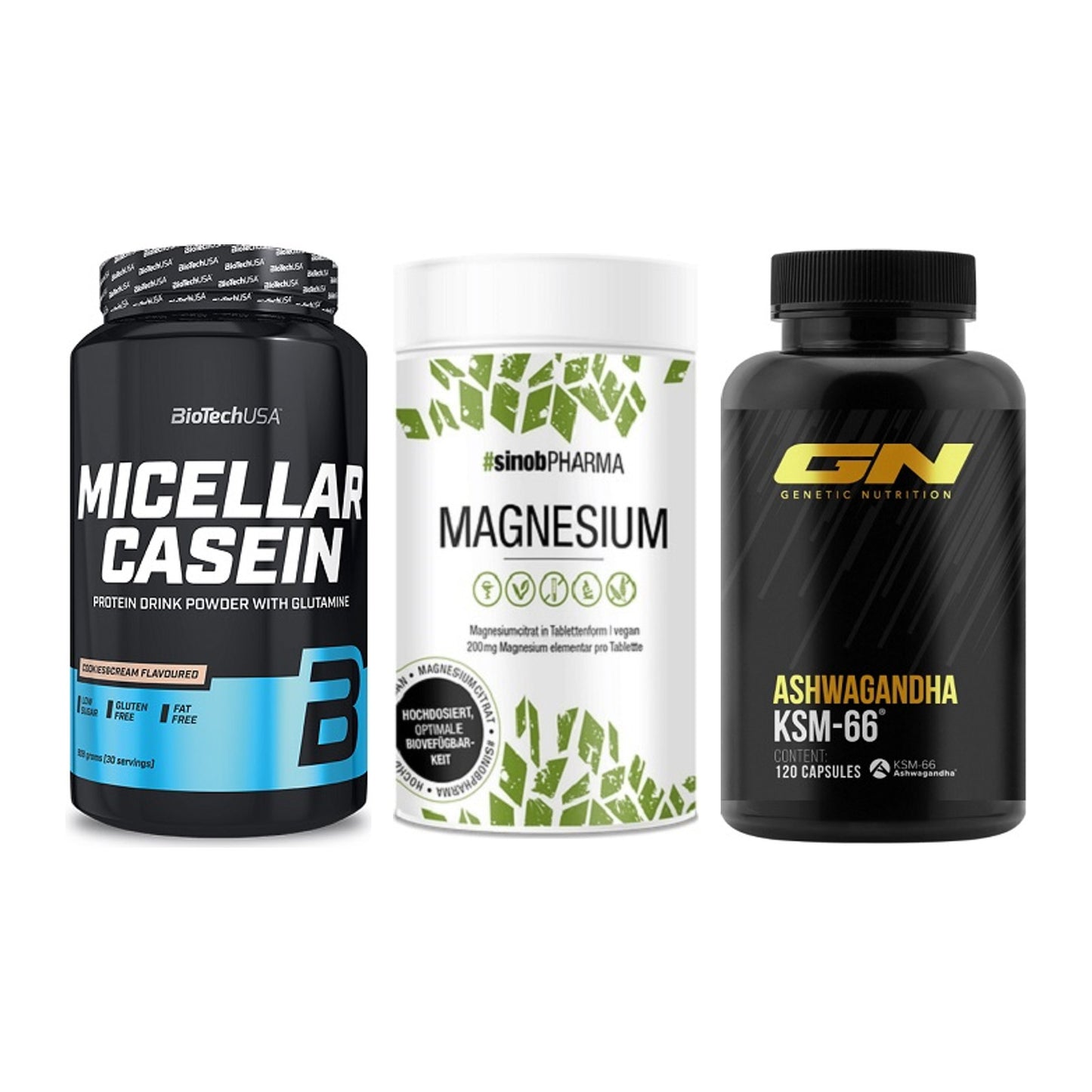 Schlaf & Erholung: BioTech Micella + Sinob Magnesium + GN Ashwagandha – alle enthaltenen Artikel