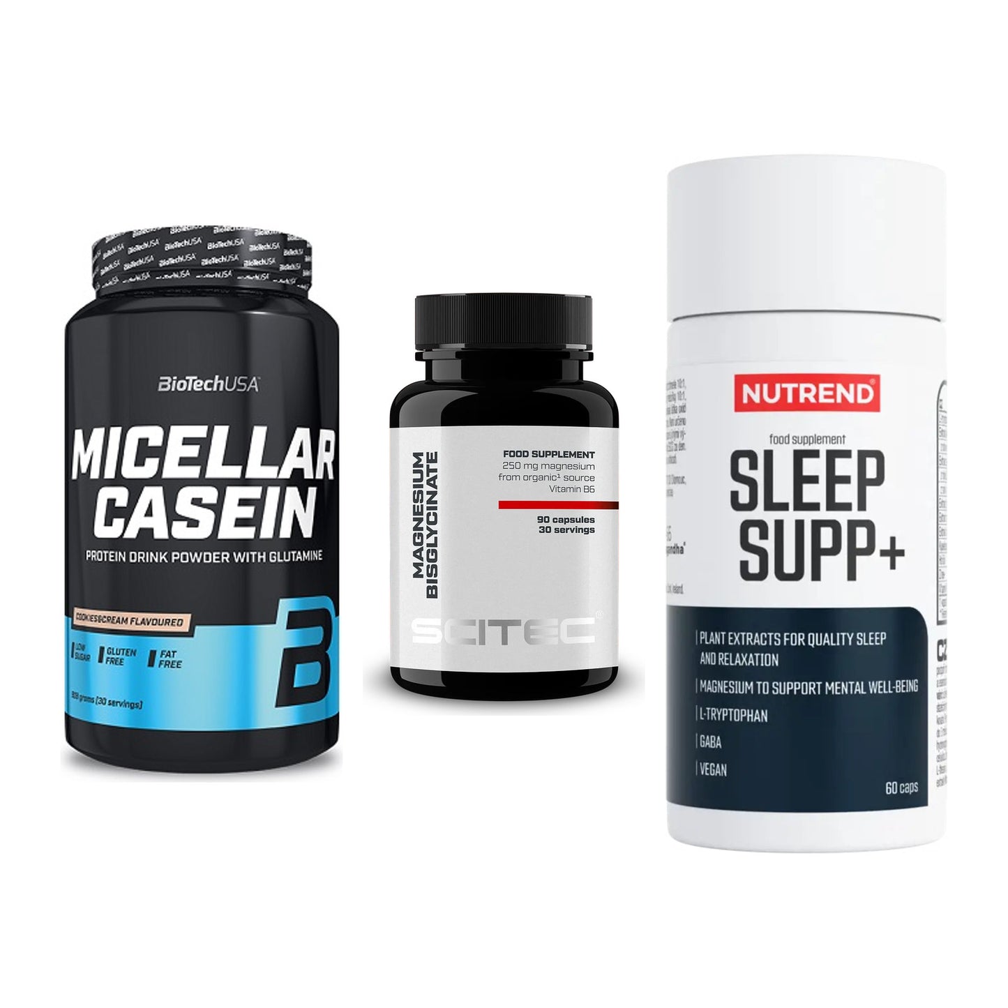 Schlaf & Erholung: BioTech Micella + Scitec Magnesiu + Nutrend Sleep – alle enthaltenen Artikel