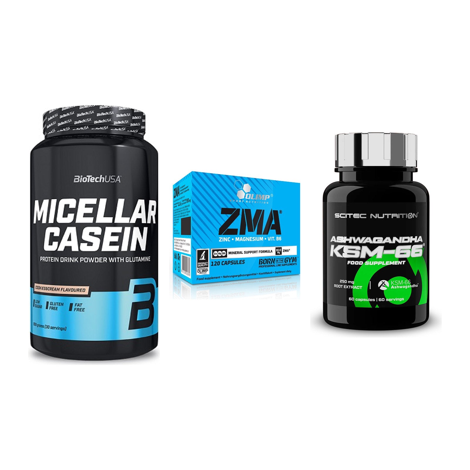 Schlaf & Erholung: BioTech Micella + Olimp ZMA + Scitec KSM-66 – alle enthaltenen Artikel