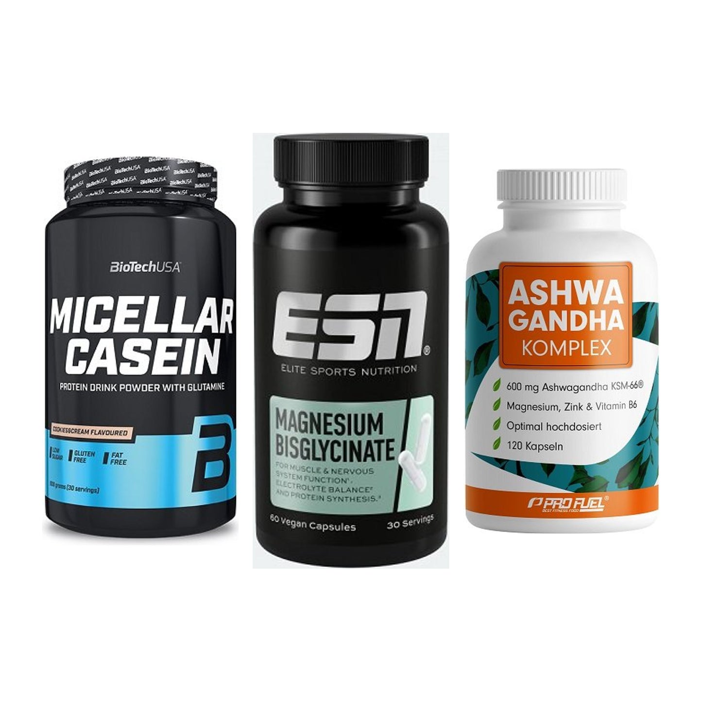 Schlaf & Erholung: BioTech Micella + ESN Magnesium + ProFuel Ashwaga – alle enthaltenen Artikel