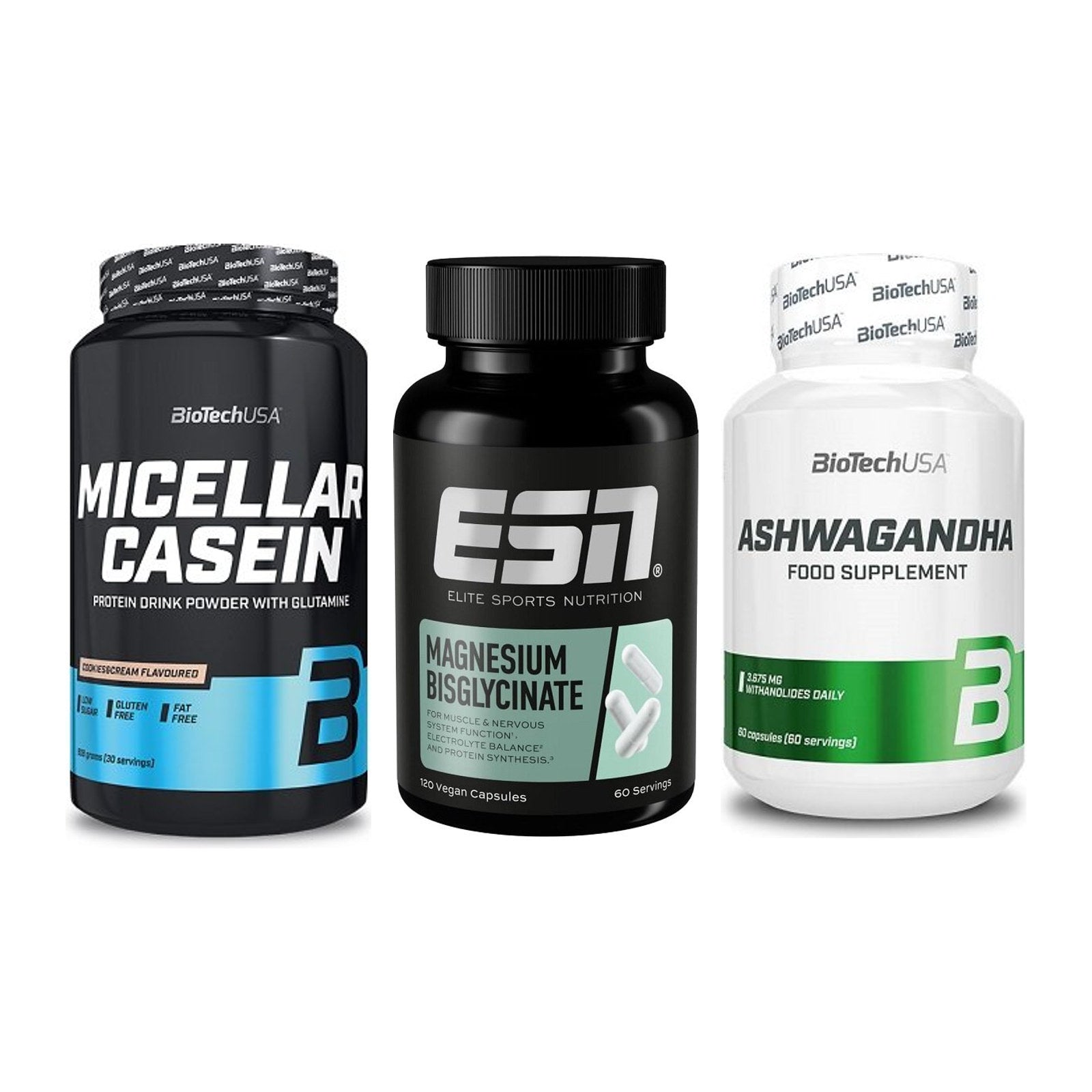 Schlaf & Erholung: BioTech Micella + ESN Magnesium + BioTech Ashwaga – alle enthaltenen Artikel
