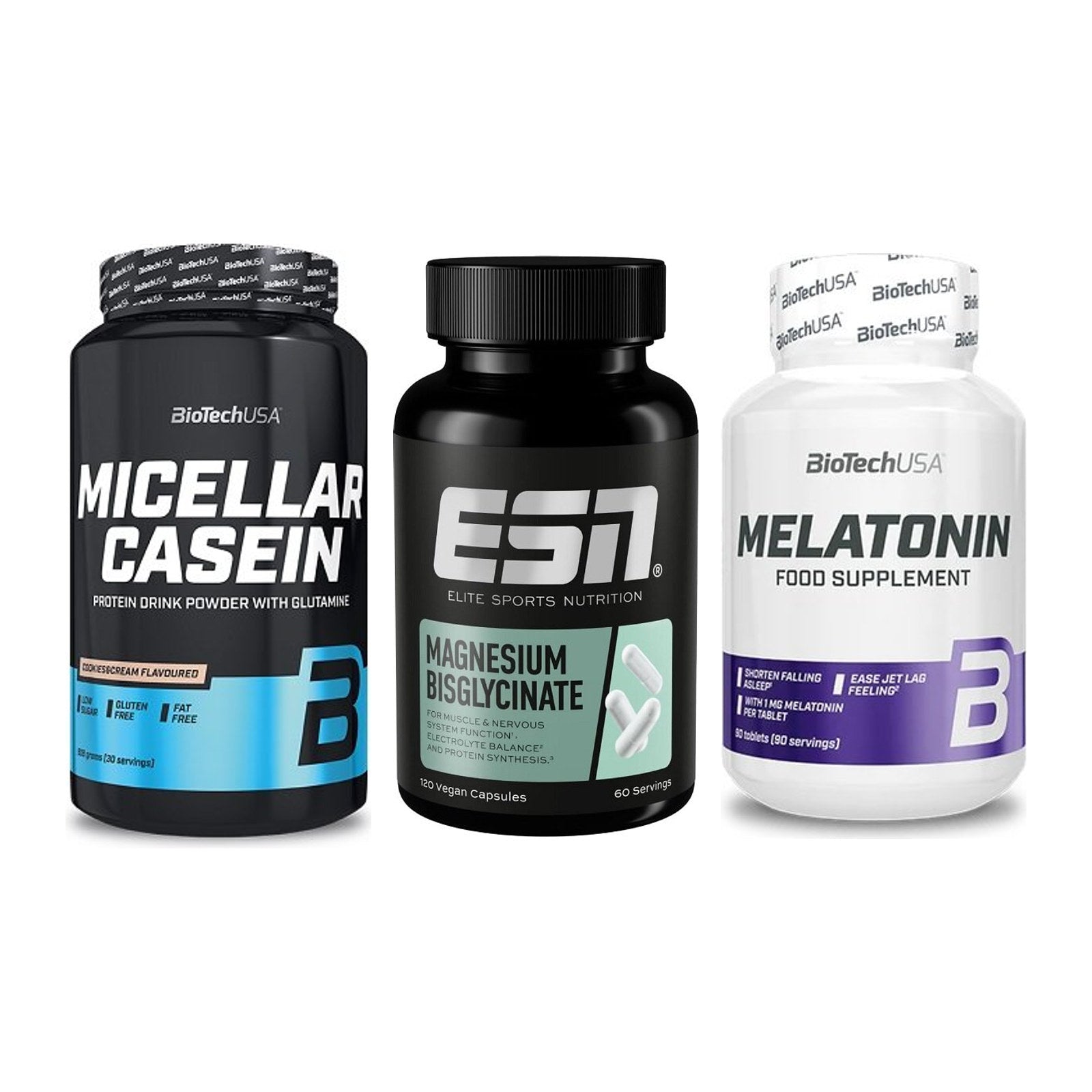 Schlaf & Erholung: BioTech Micella + ESN Magnesium + BioTech Melaton – alle enthaltenen Artikel