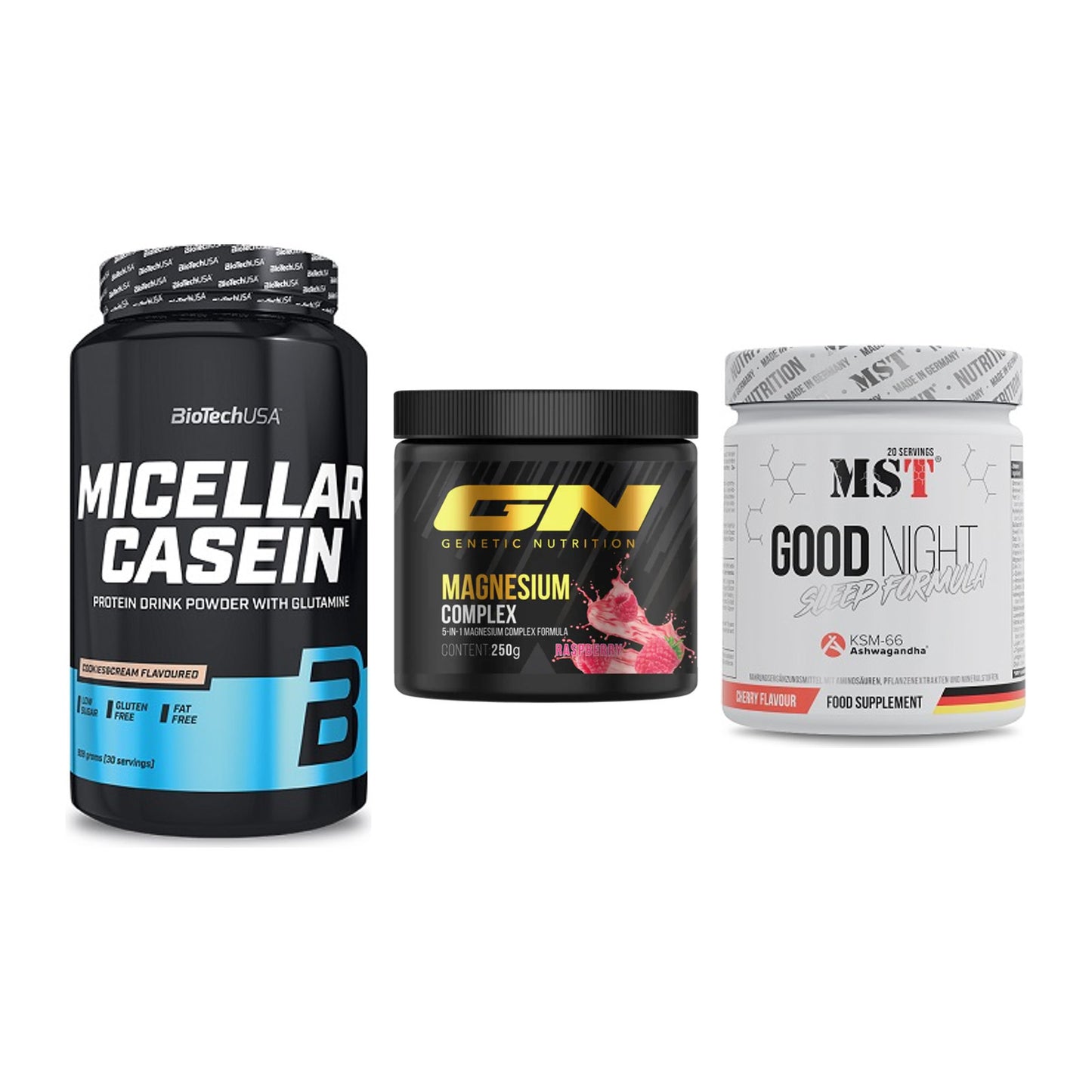 Schlaf & Erholung: BioTech Micella + GN Magnesium + MST Good Night – alle enthaltenen Artikel