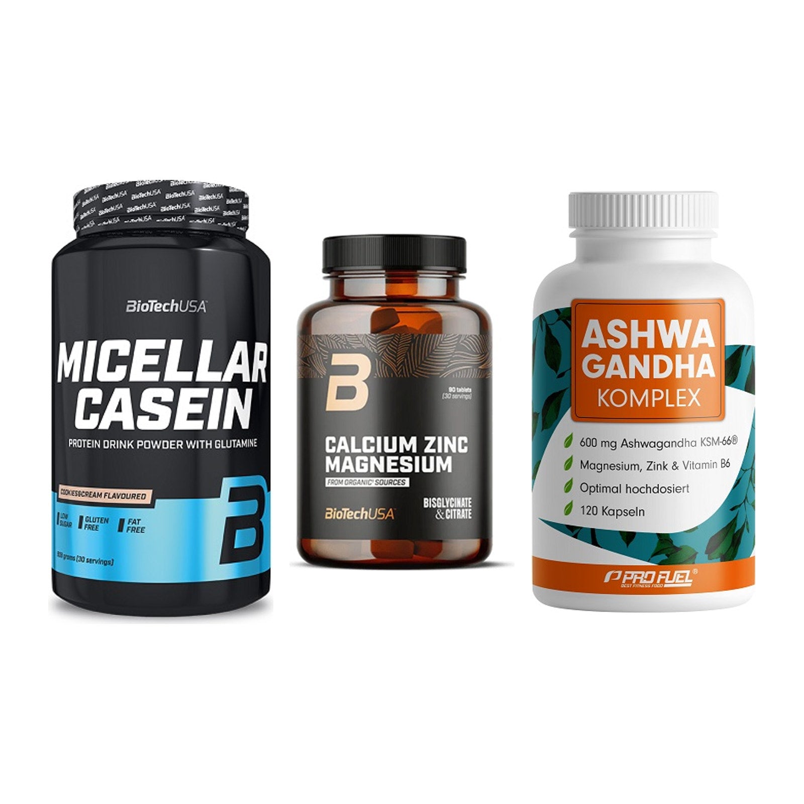 Schlaf & Erholung: BioTech Micella + BioTech Calcium + ProFuel Ashwaga – alle enthaltenen Artikel