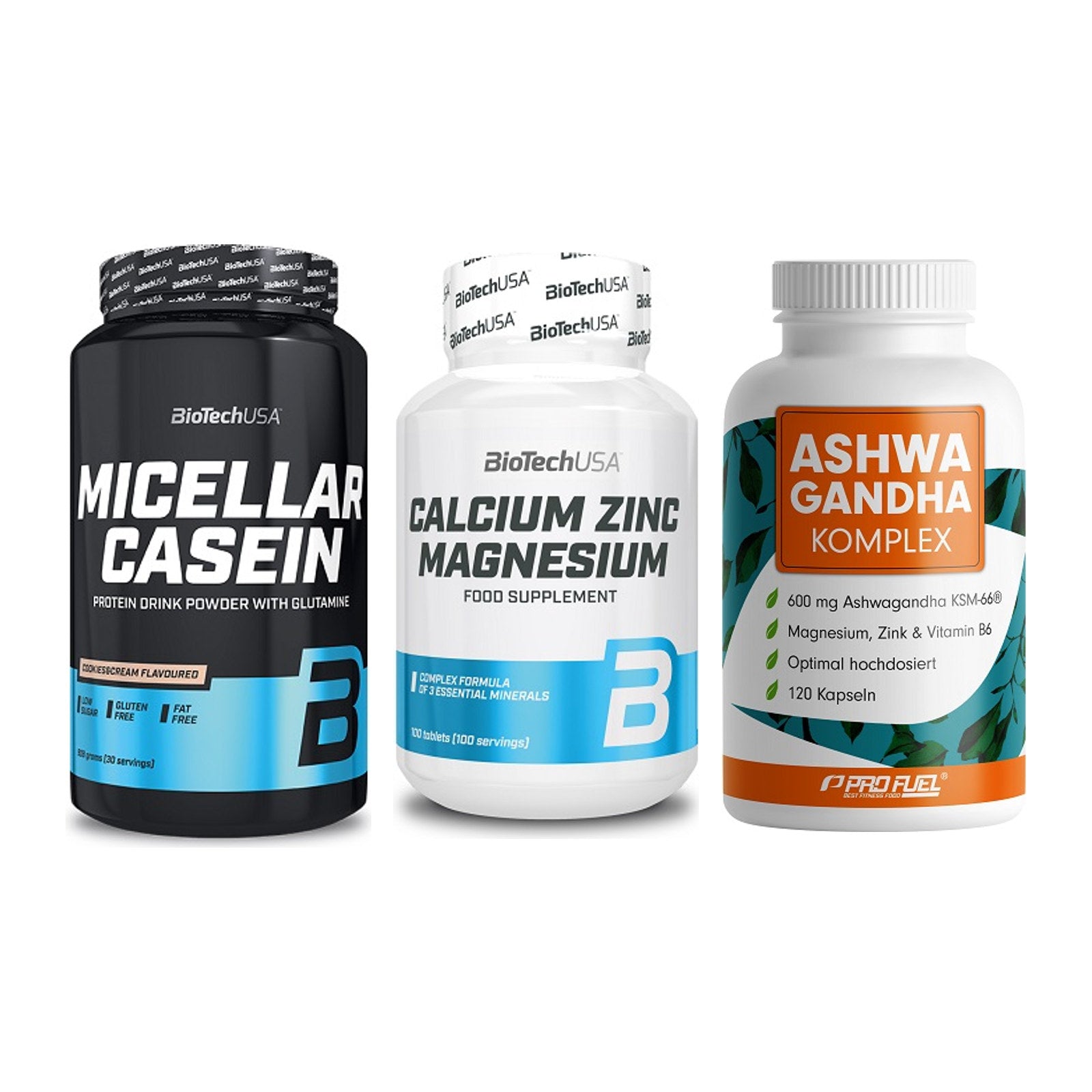 Schlaf & Erholung: BioTech Micella + BioTech Calcium + ProFuel Ashwaga – alle enthaltenen Artikel