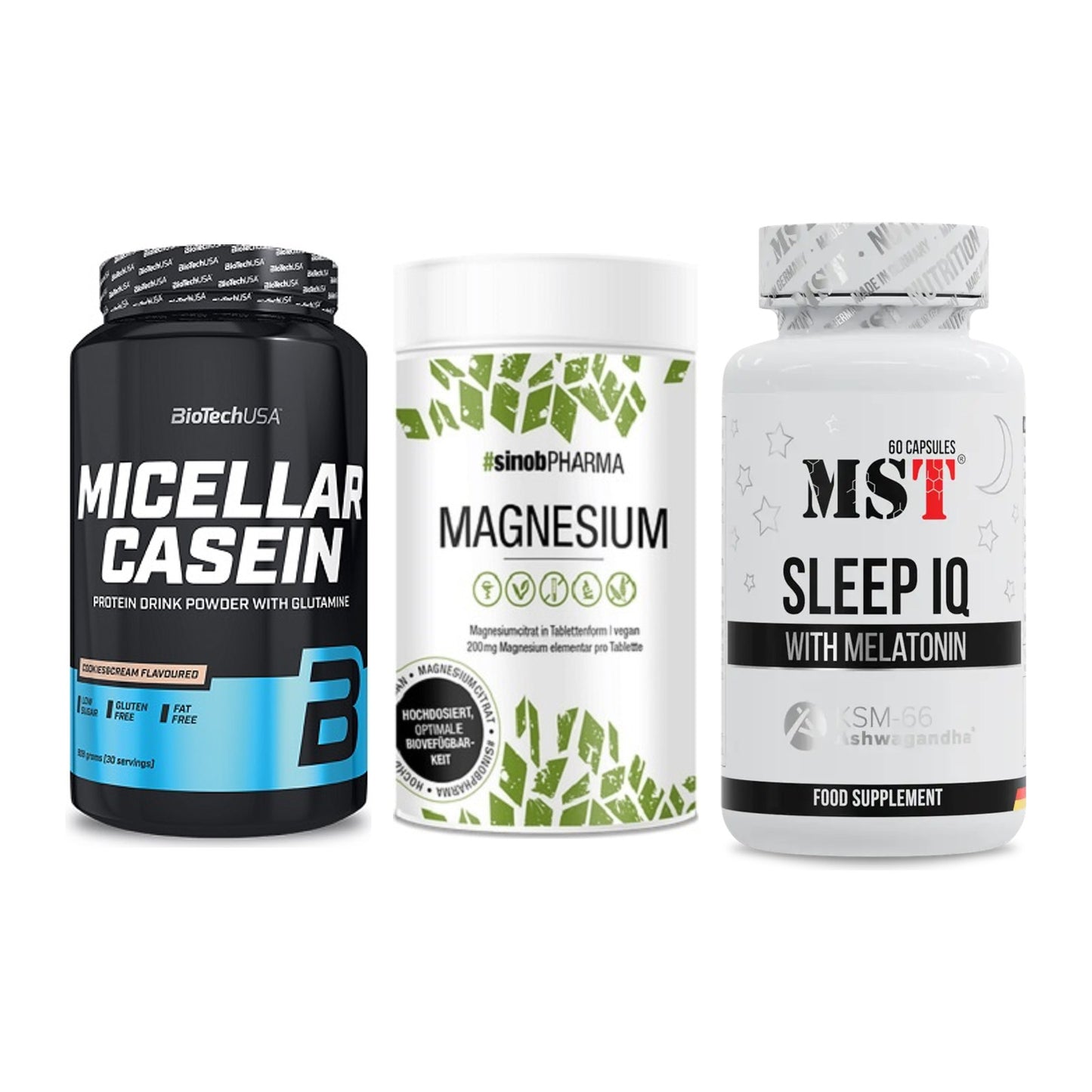 Schlaf & Erholung: BioTech Micella + Sinob Magnesium + MST Sleep IQ – alle enthaltenen Artikel