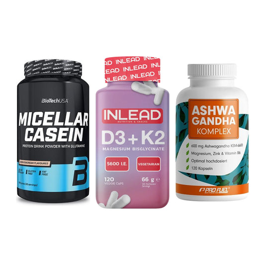 Schlaf & Erholung: BioTech Micella + INLEAD Vitamin + ProFuel Ashwaga – alle enthaltenen Artikel