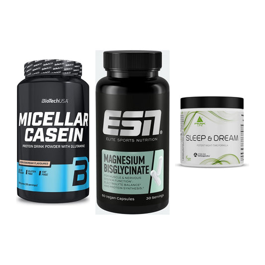 Schlaf & Erholung: BioTech Micella + ESN Magnesium + Peak Sleep – alle enthaltenen Artikel