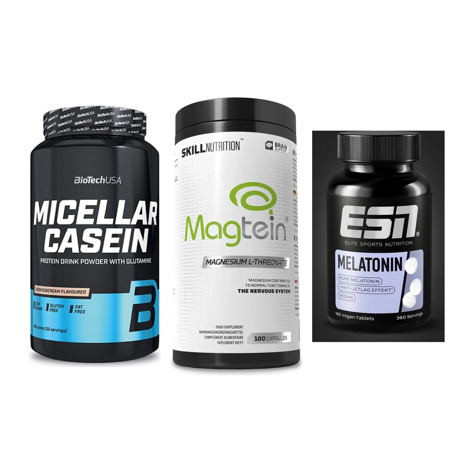 Schlaf & Erholung: BioTech Micella + Skill Nutrition + ESN Melatonin – alle enthaltenen Artikel