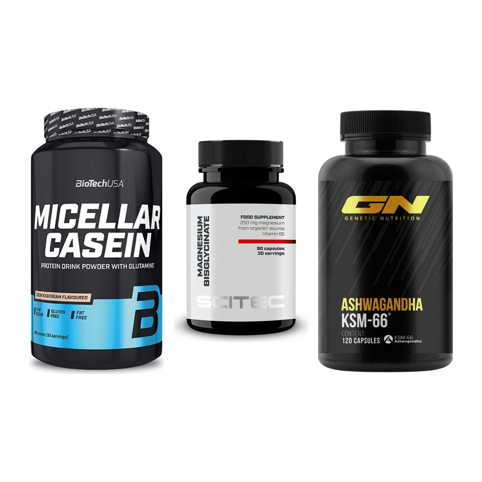 Schlaf & Erholung: BioTech Micella + Scitec Magnesiu + GN Ashwagandha – alle enthaltenen Artikel