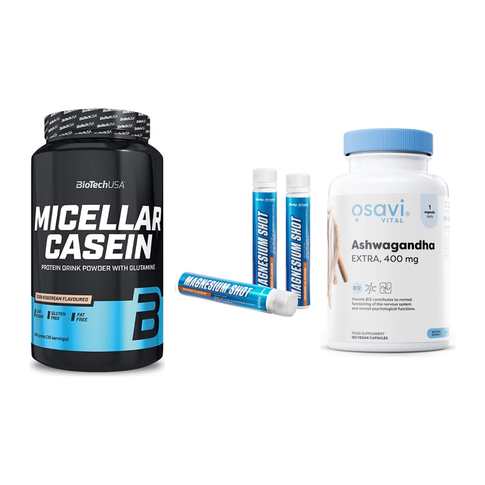 Schlaf & Erholung: BioTech Micella + Body Attack + Osavi Ashwagand – alle enthaltenen Artikel