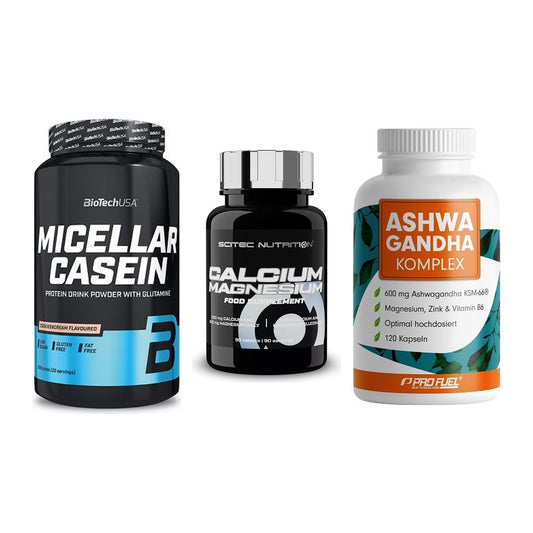 Schlaf & Erholung: BioTech Micella + Scitec Calcium + ProFuel Ashwaga – alle enthaltenen Artikel