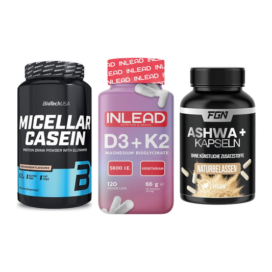 Schlaf & Erholung: BioTech Micella + INLEAD Vitamin + FGN Ashwagandha – alle enthaltenen Artikel