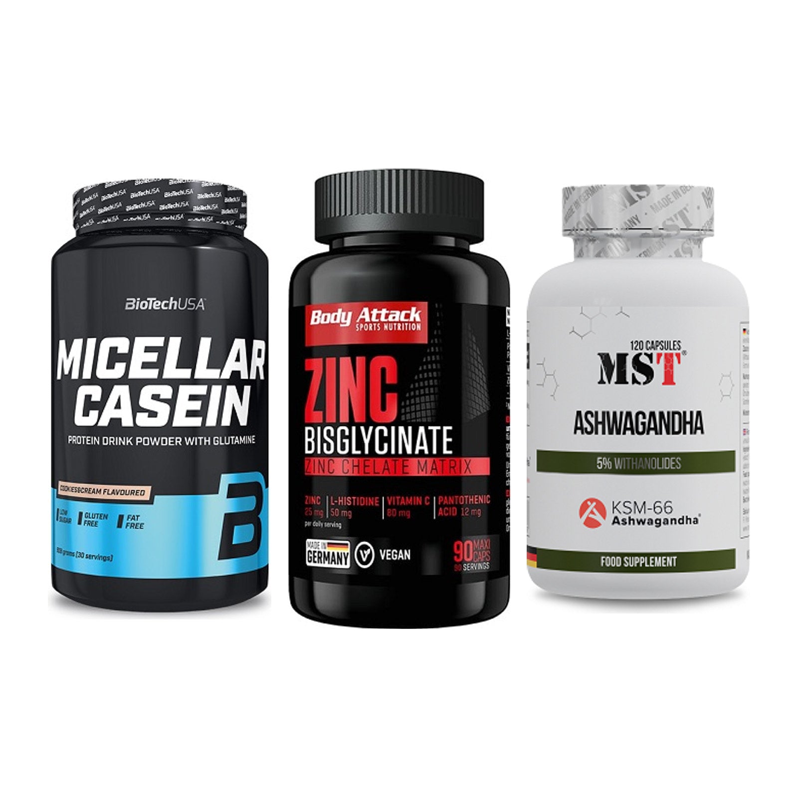 Schlaf & Erholung: BioTech Micella + Body Attack + MST Ashwagandha – alle enthaltenen Artikel