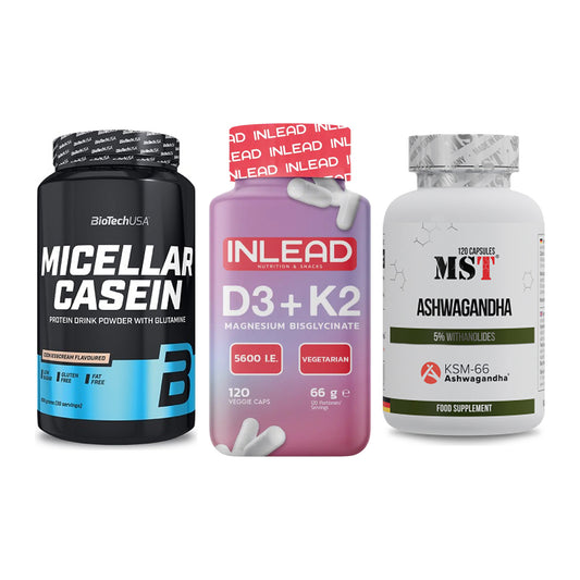 Schlaf & Erholung: BioTech Micella + INLEAD Vitamin + MST Ashwagandha – alle enthaltenen Artikel