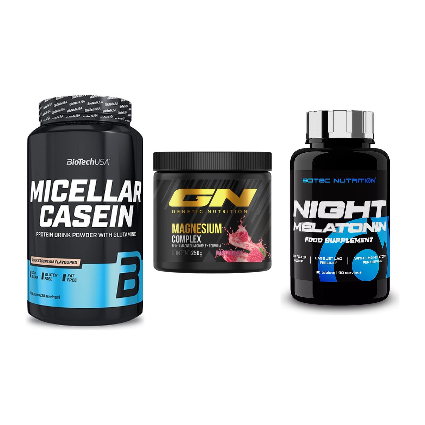 Schlaf & Erholung: BioTech Micella + GN Magnesium + Scitec Night – alle enthaltenen Artikel