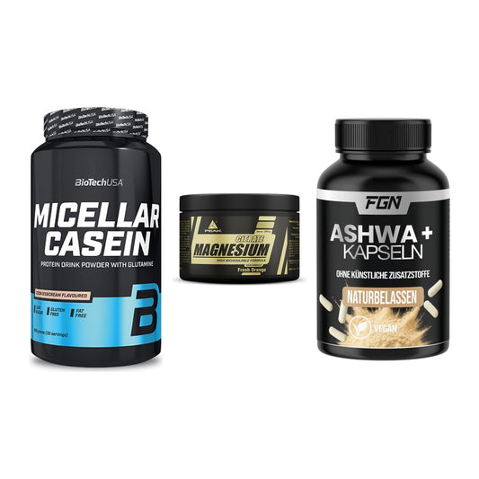 Schlaf & Erholung: BioTech Micella + Peak Magnesium + FGN Ashwagandha – alle enthaltenen Artikel