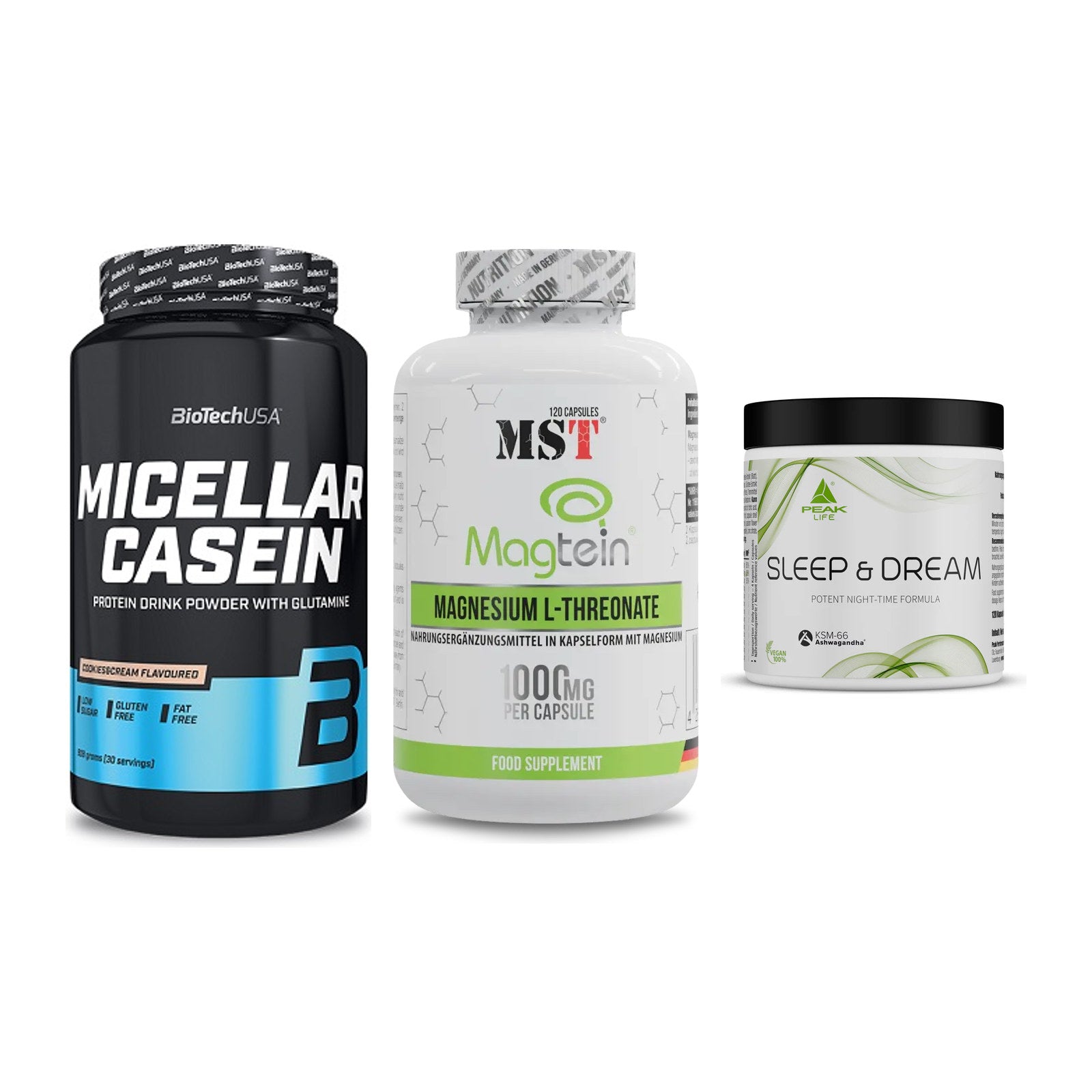 Schlaf & Erholung: BioTech Micella + MST Magnesium + Peak Sleep – alle enthaltenen Artikel