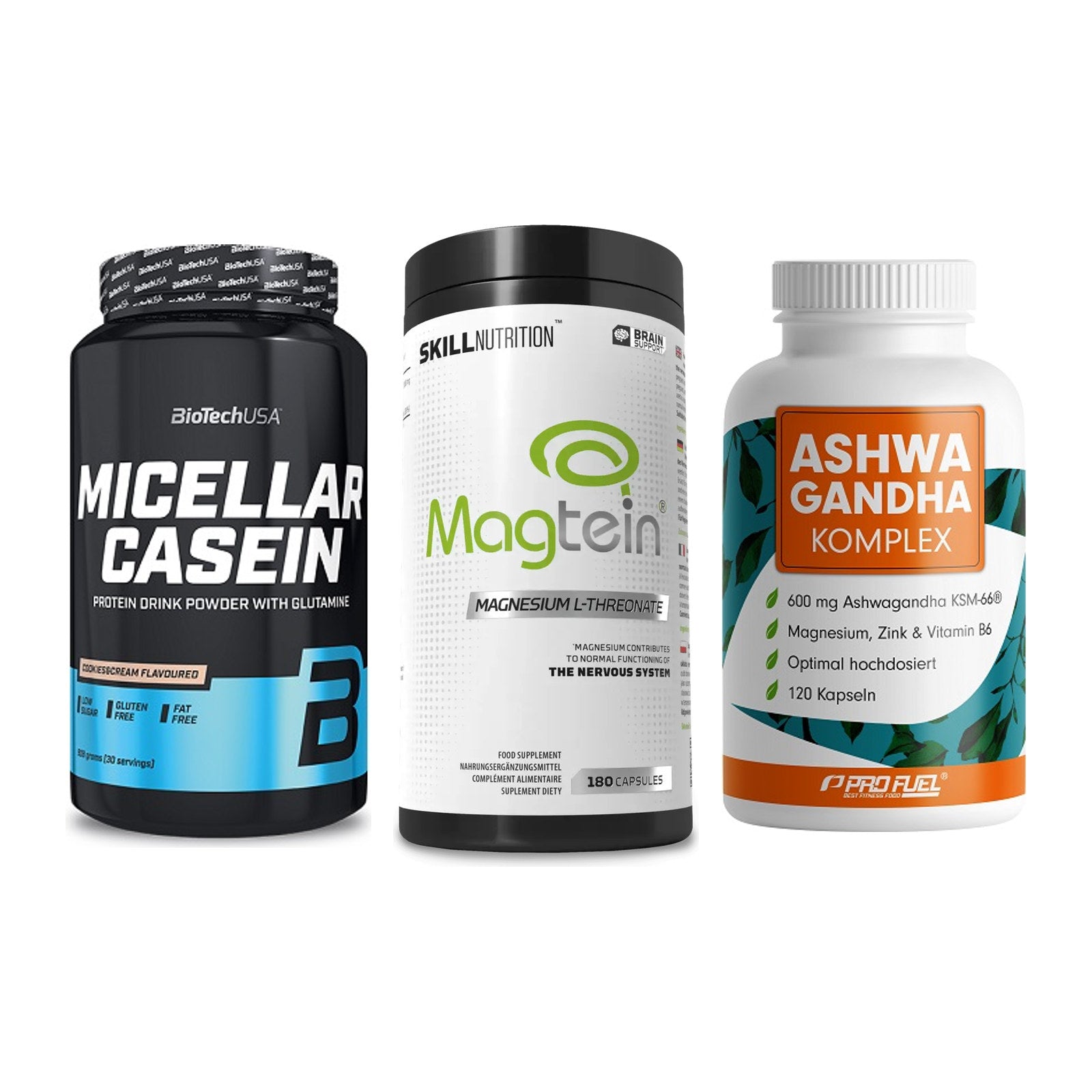Schlaf & Erholung: BioTech Micella + Skill Nutrition + ProFuel Ashwaga – alle enthaltenen Artikel