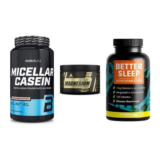 Schlaf & Erholung: BioTech Micella + Peak Magnesium + ProFuel Melaton – alle enthaltenen Artikel