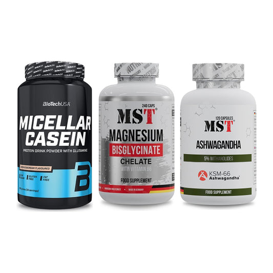 Schlaf & Erholung: BioTech Micella + MST Magnesium + MST Ashwagandha – alle enthaltenen Artikel