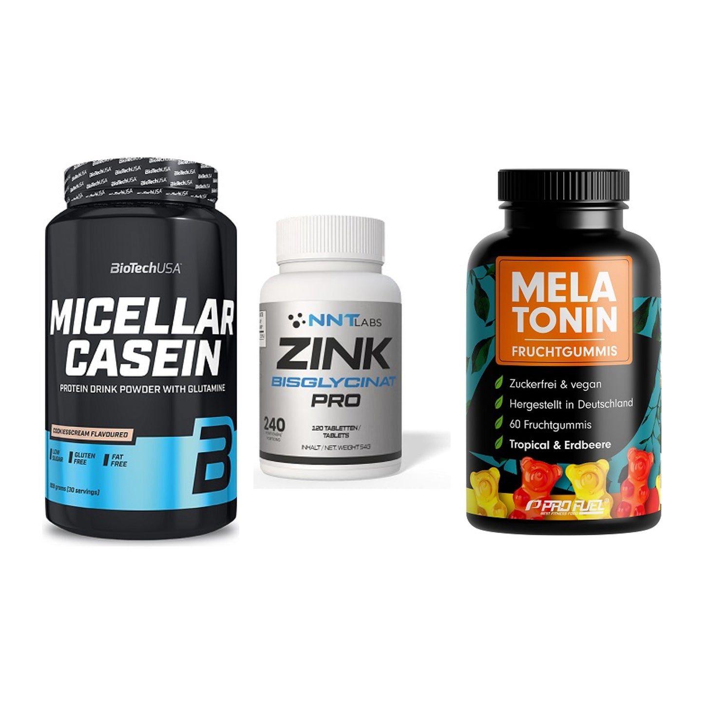 Schlaf & Erholung: BioTech Micella + NNT Zink 50mg + ProFuel Melaton – alle enthaltenen Artikel