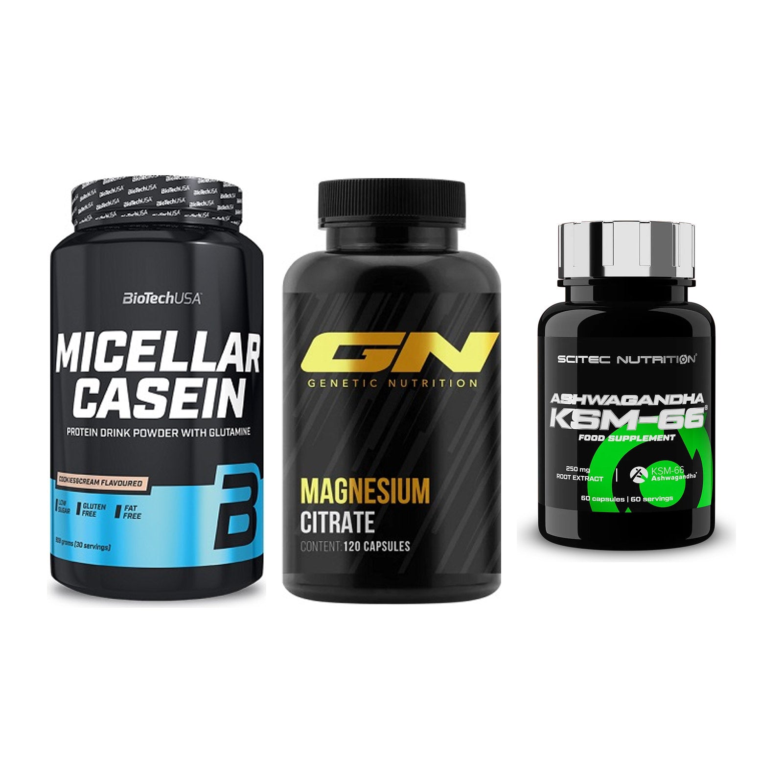 Schlaf & Erholung: BioTech Micella + GN Magnesium + Scitec KSM-66 – alle enthaltenen Artikel