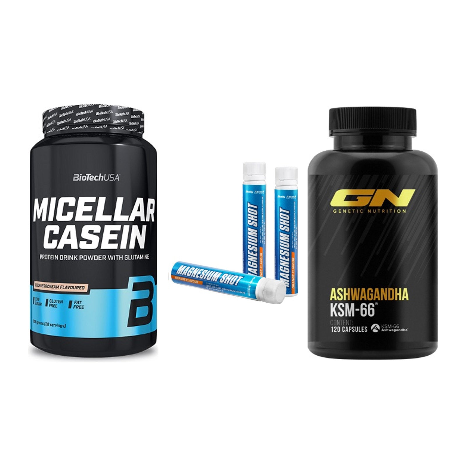 Schlaf & Erholung: BioTech Micella + Body Attack + GN Ashwagandha – alle enthaltenen Artikel