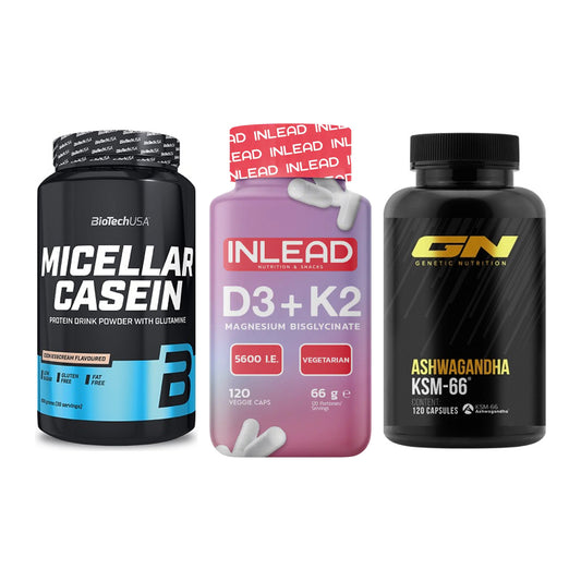 Schlaf & Erholung: BioTech Micella + INLEAD Vitamin + GN Ashwagandha – alle enthaltenen Artikel