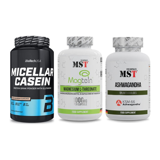 Schlaf & Erholung: BioTech Micella + MST Magnesium + MST Ashwagandha – alle enthaltenen Artikel